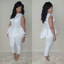 White outfit style with trousers, jeans, top: T-Shirt Outfit,  White Outfit  
