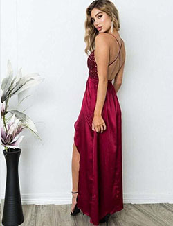 Burgundy backless prom dress bridal party dress, spaghetti strap: Backless dress,  Evening gown,  Spaghetti strap,  fashion model,  Prom Dresses,  day dress,  Magenta And Purple Outfit,  Bridal Party Dress  