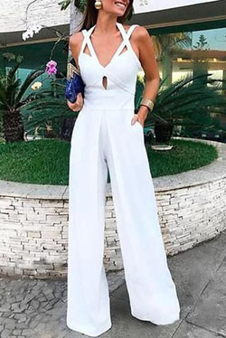White jumpsuits for women, jumpsuits & rompers, romper suit, formal wear: Romper suit,  party outfits,  White Outfit,  Formal wear  