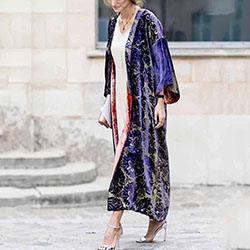 Clarissa Archer dress colour outfit, outfit ideas, street fashion: Street Style,  Kimono Outfit Ideas,  Full Sleeve Dress  