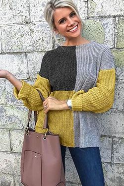 yellow outfit style with sweater, attire ideas, street fashion: Women Dress Outfit  
