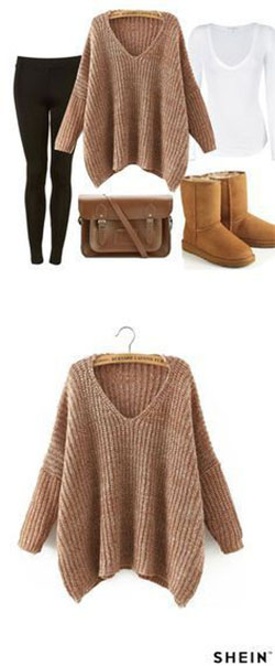 Cute winter outfits with sweaters: winter outfits,  Legging Outfits,  Beige And Brown Outfit  