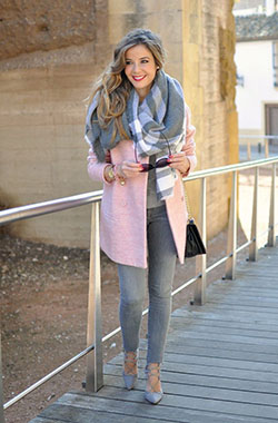 Grey and pink winter outfits: Street Style,  Classy Fashion  