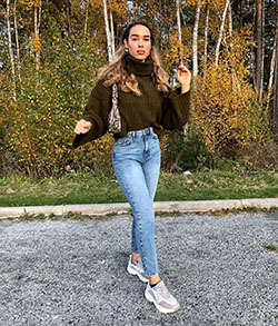 brown outfit ideas with fur jacket, denim, jeans: Casual Outfits,  Brown Denim,  Brown Jeans  