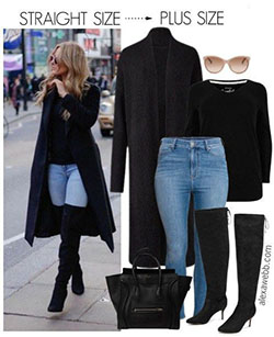 Over the knee boots outfit plus size: Boot Outfits,  Street Style,  Knee High Boot,  Chap boot  