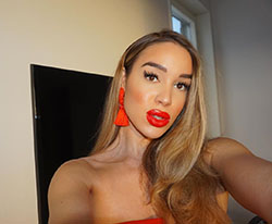 Isabelle Tounsi blond hairstyle, Cute Girls Face, Girls Lips: Casual Outfits,  Orange And Red Outfit  