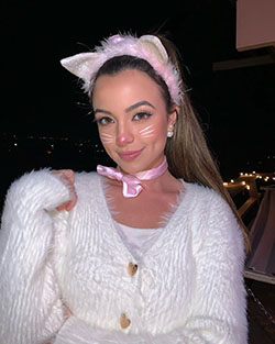 pink lookbook dress with fur clothing, fur, Lip Makeup: Fur clothing,  Pink Fur,  TikTok Star Vanessa Merrell  