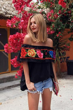 Off the shoulder cinco de mayo shirt: summer outfits,  Crop top,  Fashion accessory,  Street Style,  Pink Outfit,  Off Shoulder  