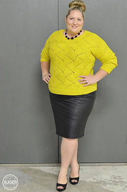 Plus size leather skirt plus size clothing, leather skirt: Pencil skirt,  T-Shirt Outfit,  yellow outfit,  Winter Outfit Ideas  