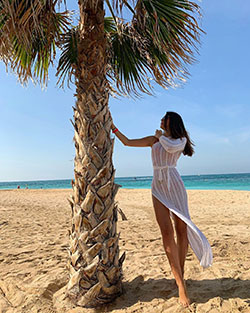 Stefanie Capshield, people in nature, people on beach, palm tree: 