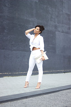 White outfit ideas black girls: Street Style,  Black And White Outfit  