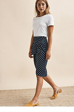 White colour outfit, you must try with polka dot, sweater, shorts: White Outfit,  Skirt Outfits  