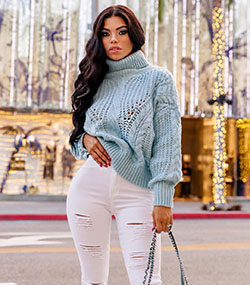 white colour outfit, you must try with sweater, jeans, instagram photoshoot: White Jeans,  Instagram girls  