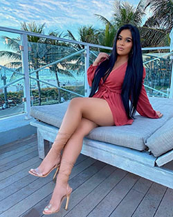 Sadey Ali female thighs, fine legs, Black Hair Color: Long hair,  Sexy Outfits,  Hot Model,  Black hair,  Hot Dresses  
