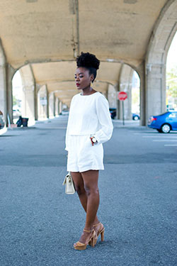 White and blue instagram dress with shorts, jeans, denim: Street Style,  White And Blue Outfit,  Skirt Outfit Ideas  