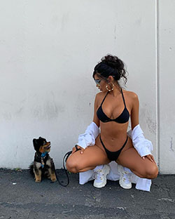 Janet Guzman legs picture, Cute Black Hairstyles, companion dog: Black hair,  Instagram girls  