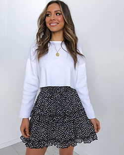 Black and white dresses ideas with miniskirt, trousers, skirt: Date Outfits,  Selfie Leslie,  Black And White Outfit  