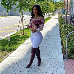 Purple and brown knee-high boot, legs pic, outfit designs: Boot Outfits,  Instagram girls,  Purple And Brown Outfit  