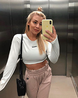 white colour outfit ideas 2020 with trousers, crop top, shirt: Crop top,  White Shirt,  Fashion Sports,  White Trousers,  White Crop Top  