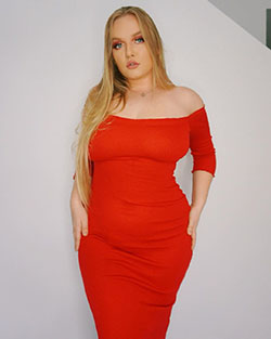 orange clothing ideas with cocktail dress, beautiful blond hairs: Cocktail Dresses,  Instagram girls,  Orange And Red Outfit  