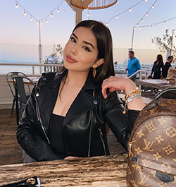 Amanda Diaz leather jacket, leather, jacket outfit style: jacket,  Leather jacket,  Instagram girls  