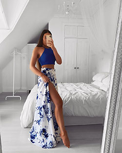 White and blue dress, girls photoshoot, fashion tips: Instagram girls,  White And Blue Outfit  