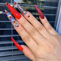 Aidette Cancino Nail Desing Ideas, nail polish, cosmetics: Nail Polish,  nail care,  Aidette Cancino,  Pink And Red Outfit  