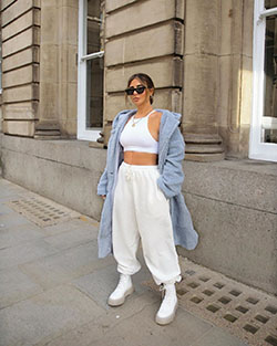white clothing ideas with trousers, sunglasses, eyewear: Instagram girls,  White Trousers  
