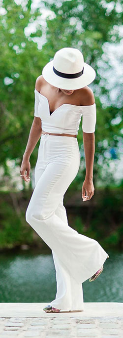 White dress for diner en blanc: Wedding dress,  Crop top,  fashion model,  White Outfit  