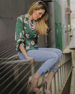 green matching dress with jeans, photoshoot poses, hot legs: Fashion Sports  