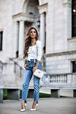 White heels outfit ideas high heeled shoe, street fashion: Stiletto heel,  Street Style,  High Heeled Shoe,  Classy Fashion  