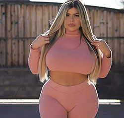 pink outfits for women with sportswear, body muscle, blond hairs: Pink Undergarment  