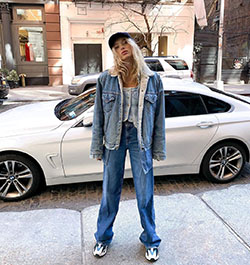 Elsa Hosk jeans dress for women, costumes designs, personal luxury car: Instagram girls,  Jeans Outfit  
