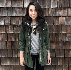 Green and khaki lookbook fashion with sweater, hoodie, jacket: Jacket Outfits,  Hoodie outfit,  Green And Khaki Outfit  