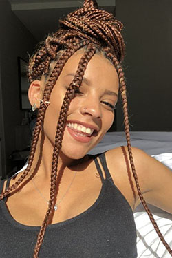 Brown box braids on light skin: Long hair,  Box braids,  Braided Hairstyles,  Synthetic dreads,  Fashion accessory,  Black hair  