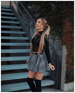 Outfit Pinterest cute skirt outfits, casual wear: Black Outfit,  Boot Outfits  