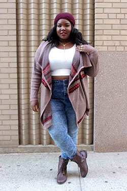 Plus size cute winter outfits: Crop top,  winter outfits,  Street Style,  Maroon And Brown Outfit,  Winter Outfit Ideas  