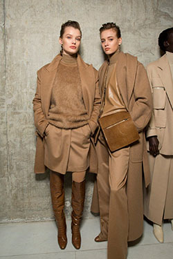 Outfit Pinterest max mara fw19 ready to wear, fashion design: Fashion photography,  Fashion show,  fashion model,  Beige Outfit,  Brown Boots Outfits,  Ready To Wear  