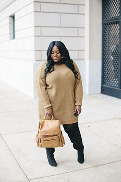Oversized sweater dress plus size: Cocktail Dresses,  Street Style,  Beige And Brown Outfit,  Winter Outfit Ideas  