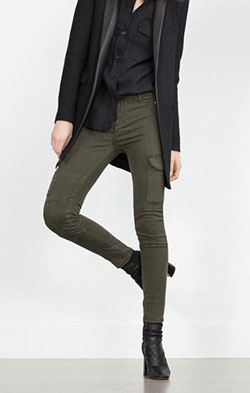 Khaki colour outfit with trousers, leggings, jacket: T-Shirt Outfit,  Jacket Outfits,  Khaki Outfit  