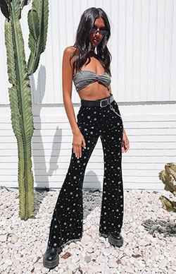 Yvette Arriaga sportswear, crop top, trousers outfits for women: Crop top,  Coachella Outfits,  Sportswear,  Jeans Outfit,  Trousers  