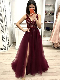 Attire prom dresses burgundy bridal party dress, cocktail dress: Cocktail Dresses,  Wedding dress,  Evening gown,  fashion model,  Prom Dresses,  Formal wear,  Bridal Party Dress  