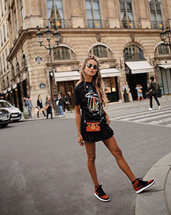 Julie Williams Sporty in Paris. ❤️ / Wearing Stella McCartney tee via FWRD M... | Summer Outfit Ideas 2020: Outfit Ideas,  summer outfits  