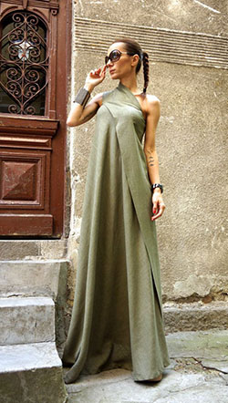 Outfit ideas abiti verde oliva bridal party dress, cocktail dress: summer outfits,  Cocktail Dresses,  fashion model,  Maxi dress,  Formal wear,  Bridal Party Dress  