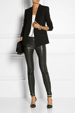Party leather leggings outfit: Leather jacket,  black dress,  Fashion accessory,  Legging Outfits,  Formal wear,  Leather Leggings  