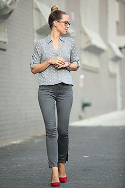 Grey skinny jeans outfit slim fit pants, business casual: shirts,  Business casual,  Street Style,  Classy Fashion,  Slim-Fit Pants  