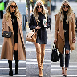 Winter looks for womens, winter clothing, street fashion, fur clothing, casual wear: 