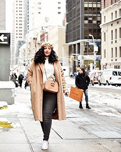 Plus size winter outfits plus size clothing, plus size model: winter outfits,  Street Style,  Yellow And Brown Outfit,  Winter Outfit Ideas  