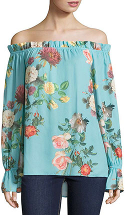 Turquoise and blue vogue ideas with blouse, top: Turquoise And Blue Outfit,  Floral Top Outfits  