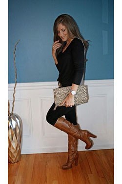 Jessica simpson boots outfit knee high boot, mudd jeans: Black Outfit,  Knee High Boot,  Brown Boots Outfits  
